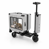 Scooter de transport électrique multifonctionnel pour animaux de compagnie, avec boîte à bagages détachable de 42L en PC et alliage d'aluminium, pour chats et petits chiens, idéal pour l'extérieur