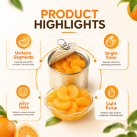 Jeruk Mandarin Kaleng Label Pribadi 850g dalam Sirup Ringan untuk Ritel Kemasan Kustom Ukuran Kustom Pemasok Pabrik