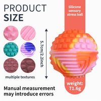 Jouet sensoriel transfrontalier le plus vendu : Balle anti-stress tactile en silicone, créative, multi-textures et élastique