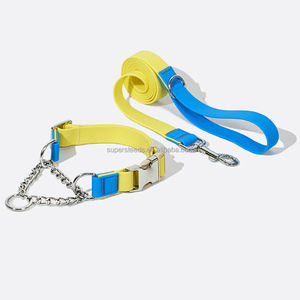 Hochfester Lavendel blau Aqua Wasserdichte Hunde jagd halsband Leine Robuster PVC Vinyl beschichteter Nylon-Schnell verschluss kunststoff - Product Image 5
