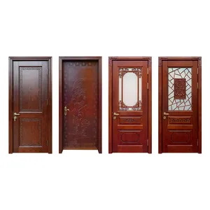 Puertas de madera para interiores, suministro directo de fabricante, tamaño personalizable, 8 pies, estilo francés blanco, lujo