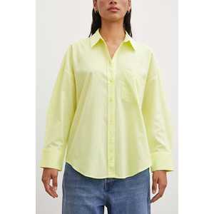 Camisa de Popelina Amarilla con Botones para Mujer, Blusa Informal de Corte Regular para Uso Diario - Product Image 5