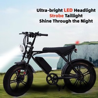 Vélo Électrique H20 48V 500W avec Pneus Larges, Moteur Brushless à Moyeu Arrière, Freins à Disque Avant et Arrière, Suspension Pneumatique, Phare LED et Batterie au Lithium