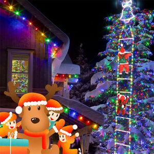 Decoración navideña Colgante disfraz de Papá Noel Cadena de luz LED escalera de escalada <span class=keywords><strong>para</strong></span> ventana balcón techo Chimenea Colgante Santa - Product Image 5
