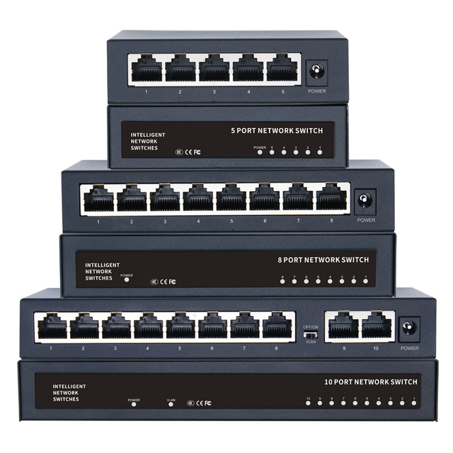 DC12v unmanaged ethernet switch gigabit 8 ports