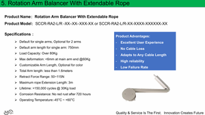 Ros להגיע רטרקטור כבל מוסמך עם זרוע סיבוב extendendable עבור ניהול כבל טעינה מחדש מצב חדש - Product Image 4
