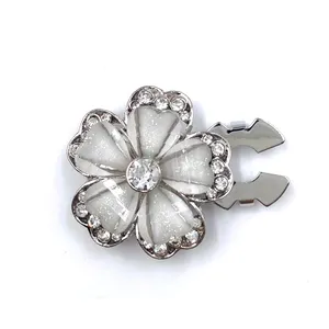 wholesale flower shape white jewelry button cover snap on button jewelry with white box clasp jewel button covers
