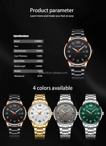 Montre Homme CURREN 8411 de Luxe, Tendance et Étanche, en Acier Inoxydable, à Quartz, pour Hommes - Vente en Gros - Product Image 5