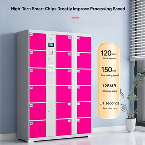 Tùy Chỉnh Phòng Tập Thể Dục Nơi Công Cộng 24-Cửa Thép Nhận Dạng Khuôn Mặt Điện Tử Thẻ Mã Vạch Lưu Trữ Thông Minh <span class=keywords><strong>Locker</strong></span> - Product Image 5