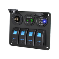 Module de commande combiné pour véhicule 12-24V avec double port USB, affichage de tension, panneau d'interrupteur étanche ON-OFF – Approvisionnement direct usine