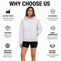 Veste matelassée à capuche pour femme, personnalisée ODM/OEM, manteau d'hiver rembourré, avec poignets côtelés, vêtement d'extérieur décontracté pour femme