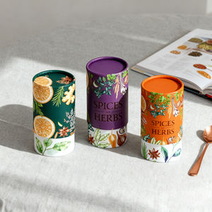 Tubo De Papel Biodegradável Para Armazenamento De Especiarias | Eco-Friendly Zero Plastic Herb Embalagem Cilindro com Design Personalizado & Tampa Hermética - Product Image 6