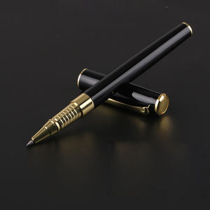 Nuevo Bolígrafo de Tinta de Gel Negro Metálico con Logotipo Personalizado - Product Image 2