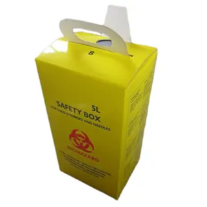 High quality disposable medical cardboard safety sharp box for syringe