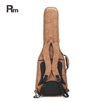 Étui pour guitare acoustique électrique personnalisé en cuir brun GB18 RM, Rainbow Music, durable, anti-poussière, léger, résistant à l'eau