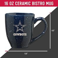 Industries Football 16 oz Team Color Tasse à café en céramique mouchetée gravée au laser (Choisissez votre équipe)