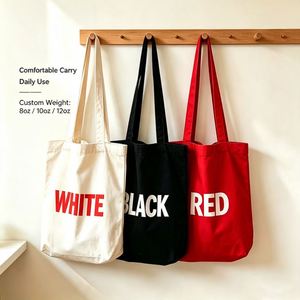 8oz 10oz 12oz Custom Canvas <b>Tote</b> <b>Bag</b> <b>with</b> <b>Shoulder</b> <b>Strap</b> Eco-friendly Reusable Foldable & Custom Letter Print for Daily Shopping - Product Image 1