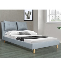Lit en tissu rembourré double de conception moderne Willsoon avec coussin doux cadre d'oreiller amovible style MDF
