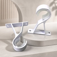 Support de tringle à rideau romaine, Accessoires de fixation pour tringle simple, Base de tringle à rideau, Support supérieur, Support à crochet