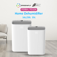 Déshumidificateur portable JJPRO Greenfly 2026 16L 20L 35L à faible bruit avec écran LED 88 pour la maison et le bureau
