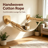 Hamac mural moderne en bois pour chat, respirant, doux, écologique, lit gain de place, perchoir de fenêtre intérieur pour chat