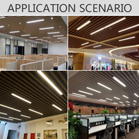 Luminaire linéaire LED professionnel de haute qualité avec réflecteur en PC, IP44, pour usage en bureau, longueur 8 pieds, CRI90, garantie de 2 ans