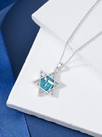 925 Sterling Silver Turquoise Magen David Star of David Chai Israel Jewish Jewish Jewelry Pendentif Collier Judaica
