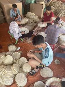 Tapisserie Art Déco tissée, décoration <span class=keywords><strong>murale</strong></span> suspendue, rangement, fait main, en herbe de mer naturelle, plat - Product Image 5