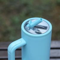 Gobelets isothermes pliables en acier inoxydable à double paroi de 30 oz, sans BPA, anti-déversement, avec paille, gravés, personnalisables avec logo, 9 couleurs, vente en gros