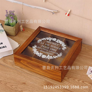 Caja de madera retro con nueve compartimentos, hecha a mano, de madera de pino, para almacenamiento de té y joyas, venta directa de fábrica de Shandong. - Product Image 2
