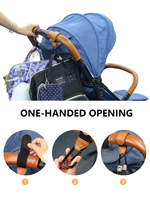 Crochet de poussette multifonctionnel en cuir PU personnalisé, support de sac portable et rotatif pour poussette et landau