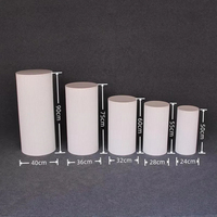 Lot de 3/5 Supports à Fleurs en Métal Blanc Piédestaux Ondulés Présentoir Rond pour Gâteaux Supports à Desserts Décoration de Mariage