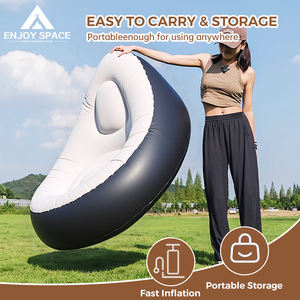 <span class=keywords><strong>Canapé</strong></span>-lit gonflable compact pliable avec repose-pieds, fauteuil gonflable épaissi pour les activités de camping - Product Image 3