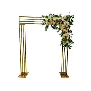 Arche de mariage en acier inoxydable doré, 3 pièces, amovible, en stock
