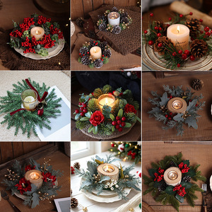 Decoraciones navideñas transfronterizas, candelabros, coronas, decoraciones de mesa para días festivos, accesorios, mini coronas - Product Image 2