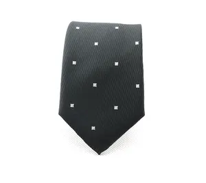 New Black Classic Men Neckties Formal Business Dots Printed Woven Jacquard Men Ties