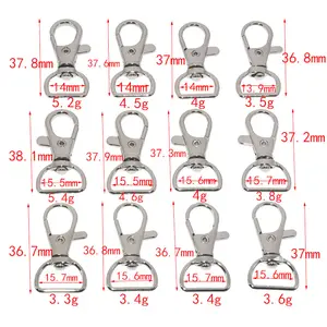 Mousqueton en métal pivotant pour laisse de chien, 100 pièces, lanière, porte-clés à ressort, pour fournitures d'animaux