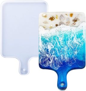 Stampo per Torte in Silicone Monouso Ecologico Non Tossico, Vassoio Rettangolare per Servire in Resina Epossidica, Tagliere con Manico Personalizzabile per Casa - Product Image 1