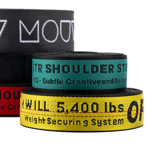Emboss anyaman rajut pola <span class=keywords><strong>Jacquard</strong></span> logo daur ulang nilon tebal pita sabuk tali untuk kerah anjing ransel bagasi tas anyaman