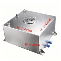 Tangki Bahan Bakar Balap Aluminium Universal 40L - Tangki Cadangan, Finishing Cermin, Port AN10, Tutup Lepas Cepat