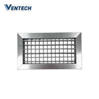 Grille d'aération latérale Ventech HVAC en acier inoxydable à double déflection réglable pour l'alimentation et la circulation de l'air dans les bâtiments de bureaux