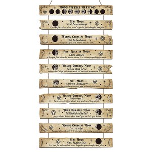 Señal de bienvenida de witchery para cocina, cartel de Halloween, brujería pagana, suministros de <span class=keywords><strong>altar</strong></span> de mecán, signo de bruja, decoración de Fases Lunares para el hogar - Product Image 1