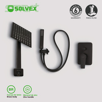 Ensemble de douche encastré SOLVEX à prix réduit, pommeau de douche carré en acier inoxydable de 8 pouces, système de douche à main, robinets de salle de bain
