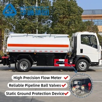 Nouveau camion-citerne diesel HOWO 4x2 de 5 m³ pour ravitaillement mobile, 351-450 CV, transmission manuelle, transport d'huile