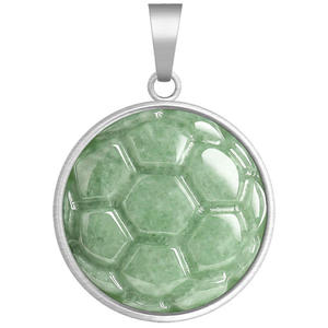 Pendentif en jadéite naturelle, football, basketball, volley-ball, argent S925, unisexe, design original, bijoux fins, colliers D1063 - Product Image 5