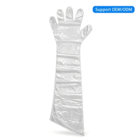 Gants jetables en PE à manches longues avec une couverture étendue de 90 cm pour l'obstétrique du bétail, gants vétérinaires