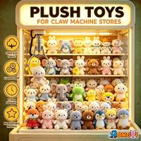 Porte-clés en peluche chat multi-styles, jouet animal en peluche, pendentif, cadeaux d'anniversaire, jouets pour machine à griffes