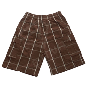 Shorts cargo pour hommes, décontractés, unis, respirants, infroissables, en tissu peigné, coupe ample et décontractée, taille élastique, multi-poches, service OEM - Product Image 1