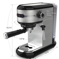 Machine à expresso 19 bars avec mousseur à lait et buse vapeur pour cappuccino, latte, maison et bureau