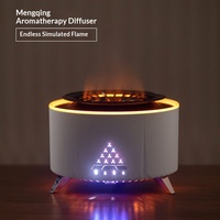 Diffuseur d'aromathérapie créatif à flamme, nouveau modèle, à brancher, 0,5 L, humidificateur de bureau à bruit blanc, volcan de lave simulé